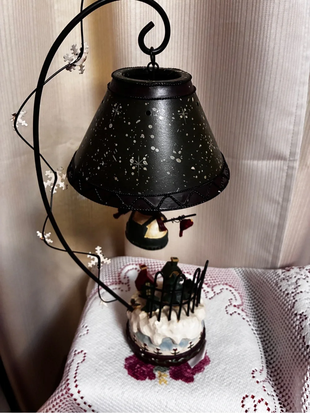 Forest Friends Green Snowman Table Tea light Lamp Holiday Decoration